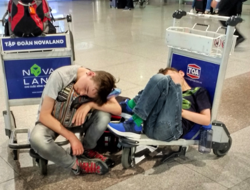 sleeping travel horror stories stranded at the airport