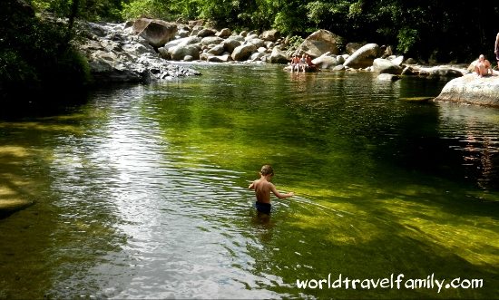 swimming at Mossman Gorge. A tropical Christmas.