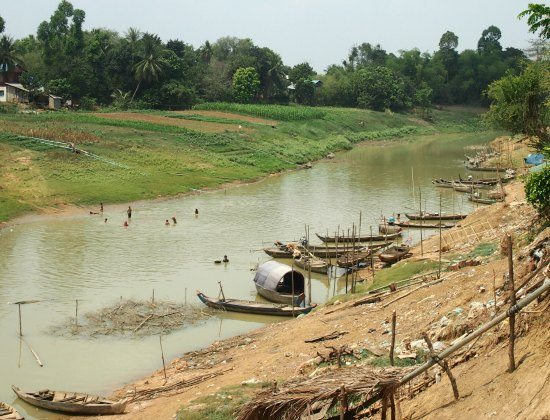 Fishing village Battambang CambodiaA
