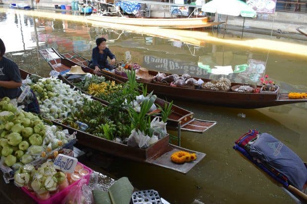 Damnoen Saduak Floating Market near Bangkok Thailand.