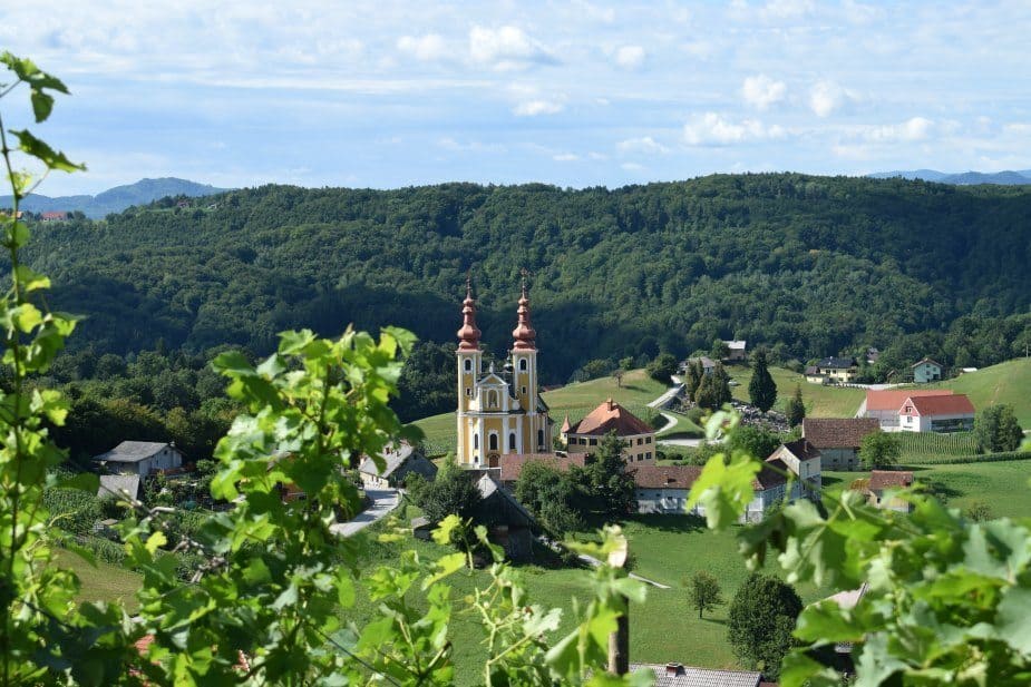 slovenia church vineyard