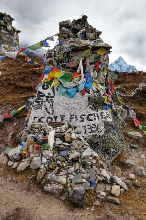Scott Fischer Died on Everest. His Memorial on the Everest Base Camp Route, betweek Dingboche and Lobuche Nepal 