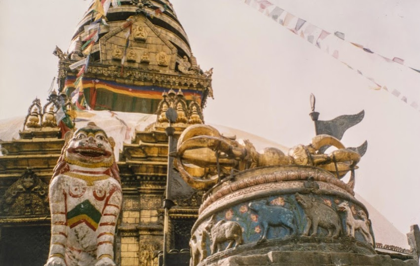 Swayambhunath Nepal The Giant Golden Thunder Bolt at the Temple pre-earthquake
