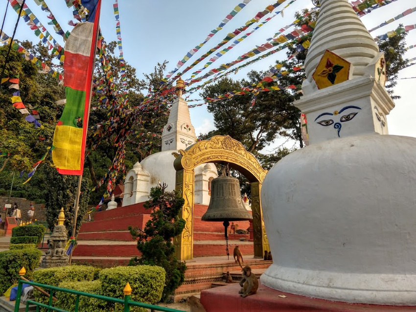 Swayambhunathat western entrance peace park
