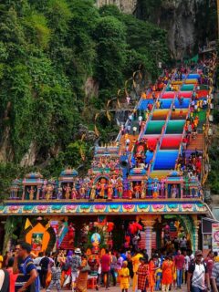 Batu Caves Kuala Lumpur rainbow stairs