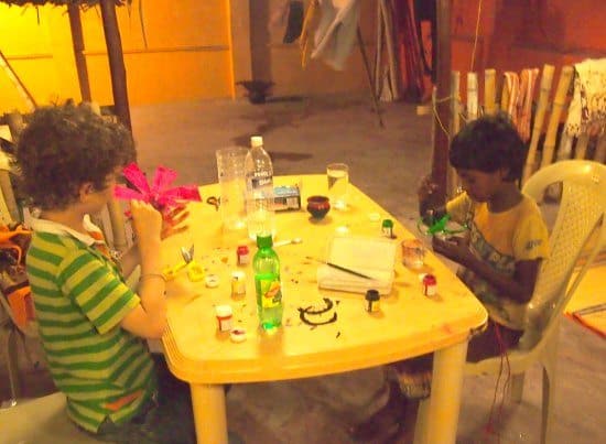 Homschooling while traveling. Traveling homeschoolers in India.